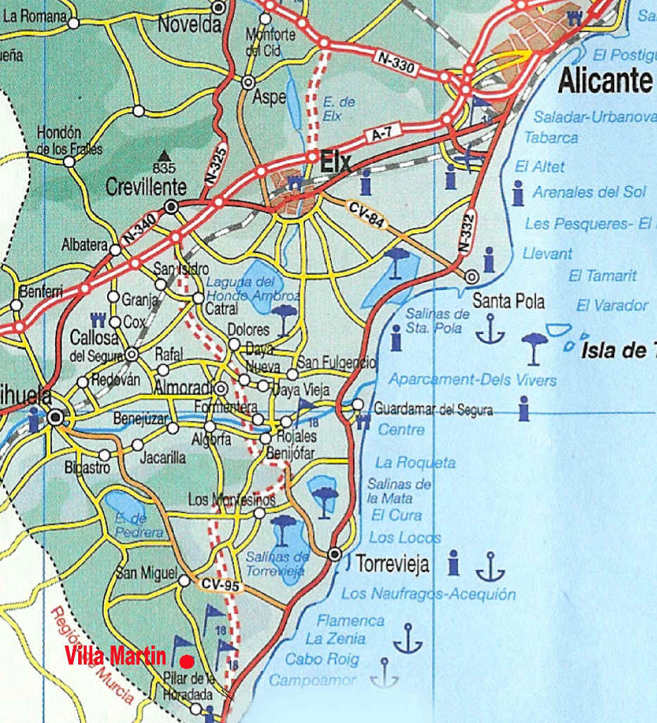Alicante Kaart West - Vogels